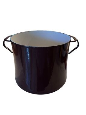Vintage Japanese Kobe Cookware Enamel Dark Brown Cooking Pot, no lid